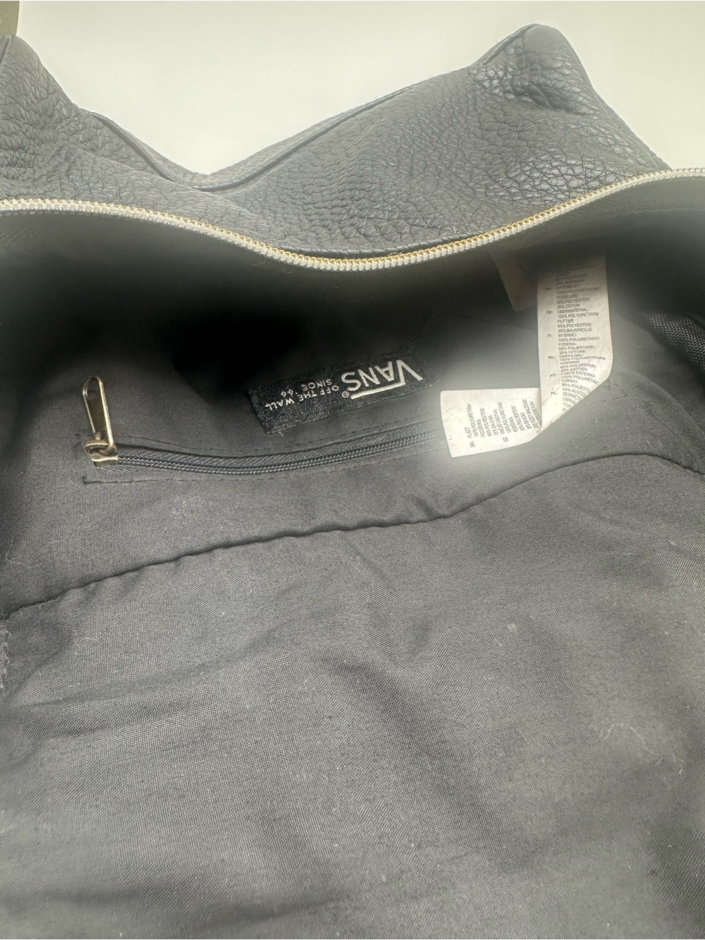 Vans Black Pebbled Pleather Crossbody with Brass Stud Accents - Picture 3 of 3